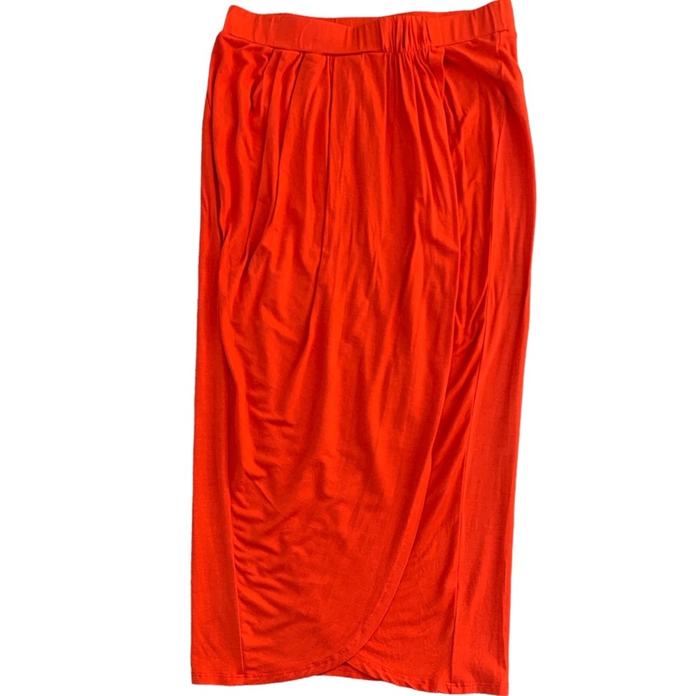 An New Day Coral Midi Faux Wrap Skirt